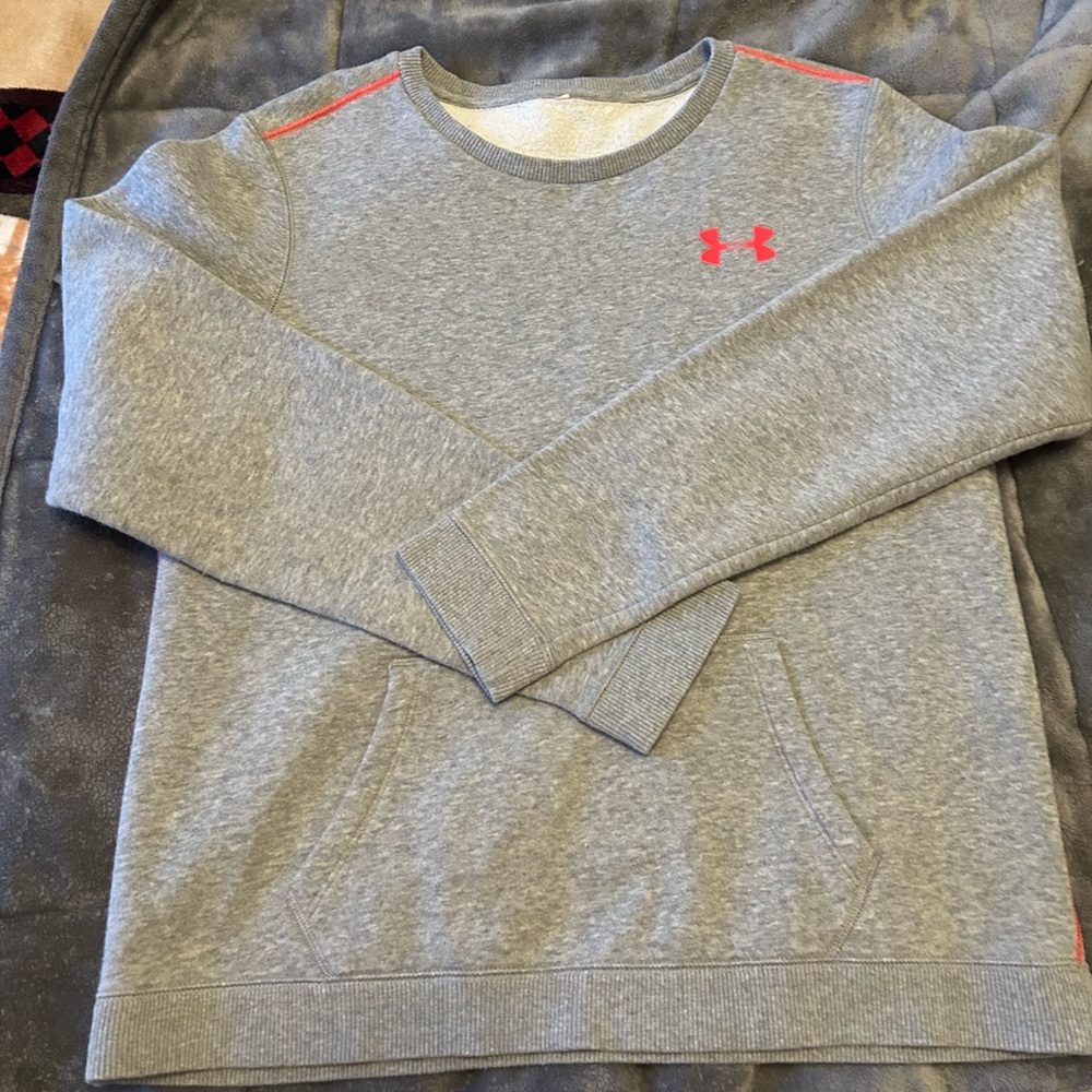 Under Armour Heather Gray Pullover with Pink Accent